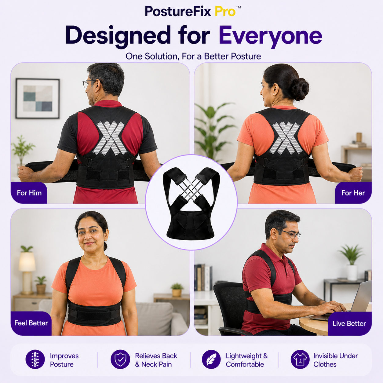 PostureFix Pro (Unisex + Free Size )